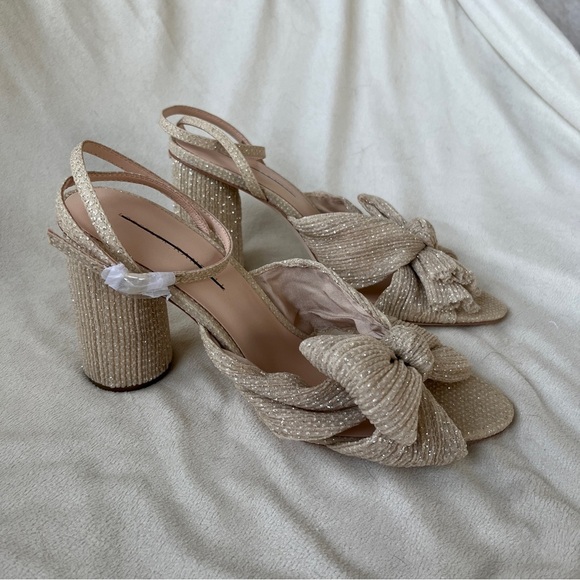 Loeffler Randall Camellia Sandals in Cream Sparkle Size 9.5 NWOT - Picture 3 of 8